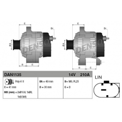 DENSO DAN1135 alternator BMW