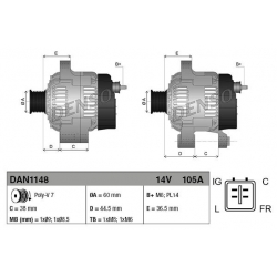 DENSO DAN1148 alternator HONDA