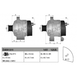 DENSO DAN1311 alternator FIAT