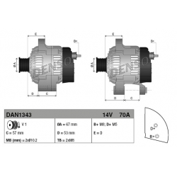 DENSO DAN1343 alternator OPEL