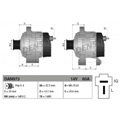 DENSO DAN973 alternator DAIHATSU